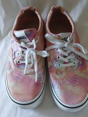 Vans Tie-Dye Pastel Low Top Sneakers - Pink, Purple, Yellow Womens 8.5